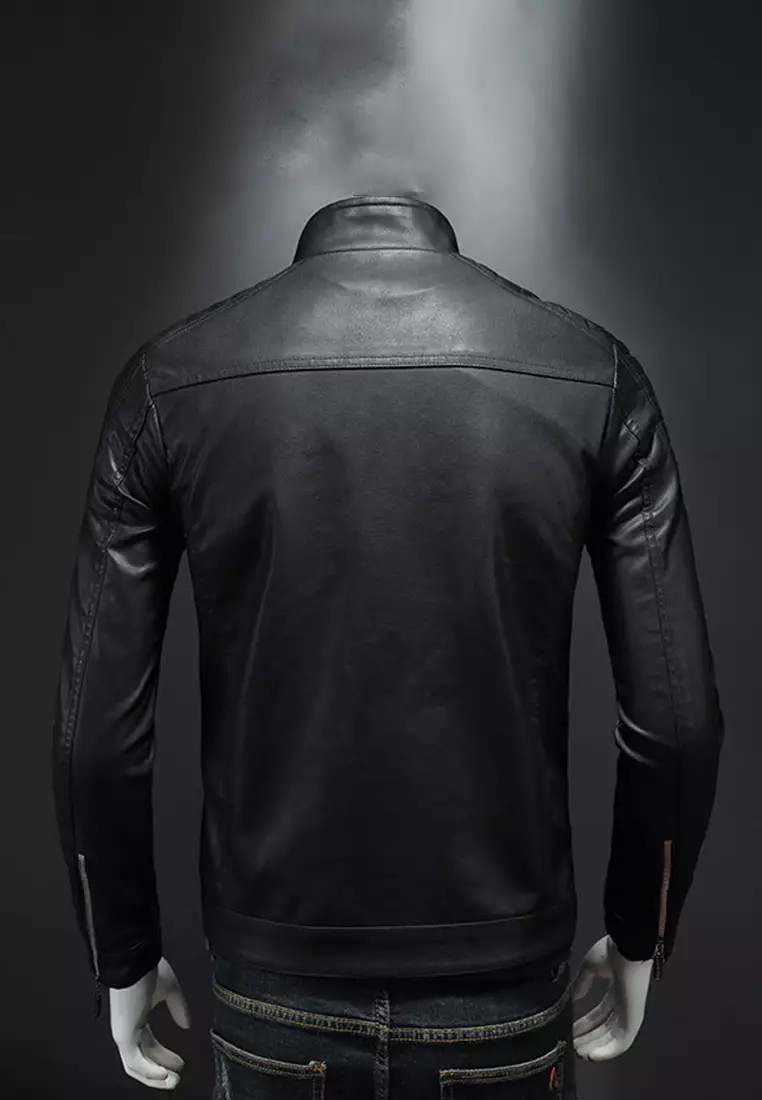 Slim Faux Leather Jacket MJ603