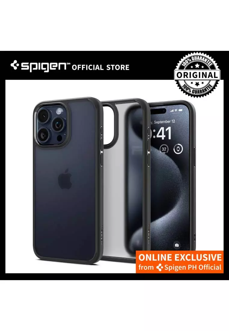 Case iPhone 13 Spigen Ultra Hybrid MATTE Frost Black Case + Tempered Glass  Spigen Glas.Tr Slim - ✓