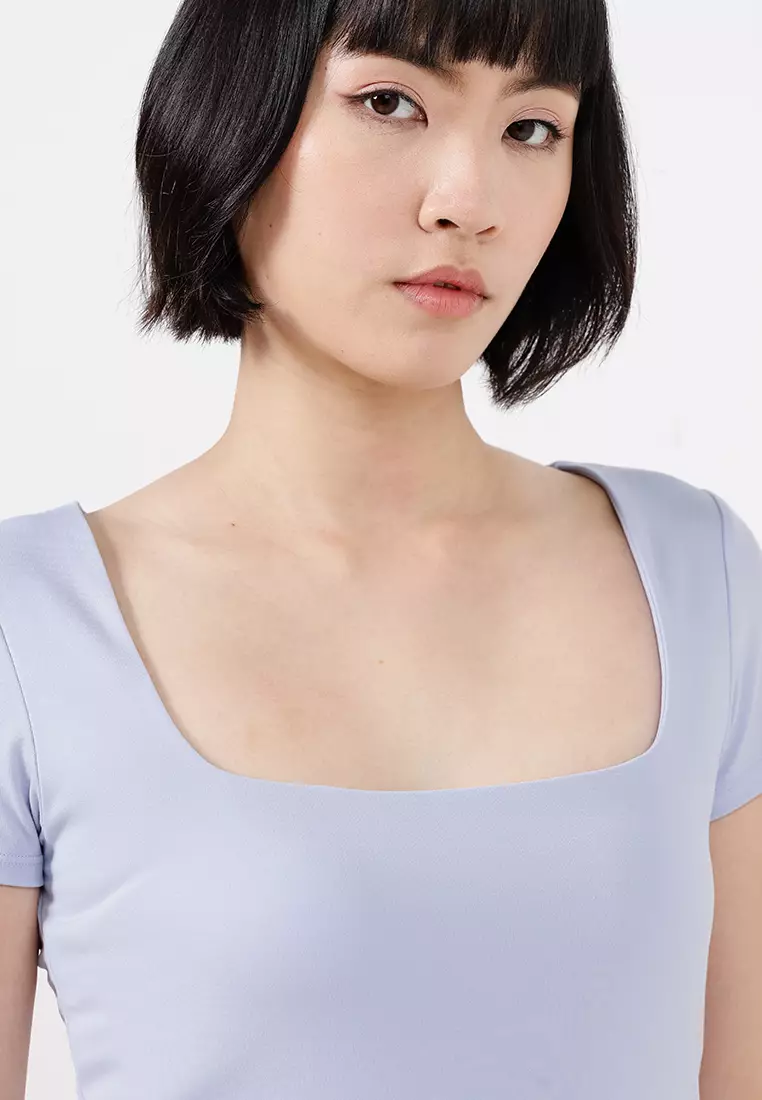 Ultra Soft Square Neck Fitted T-Shirt