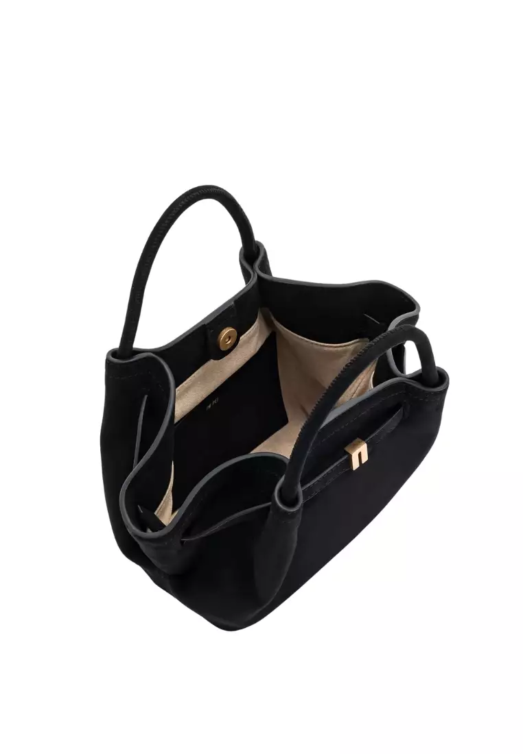Hana Mini Faux Suede Tote Bag - Black