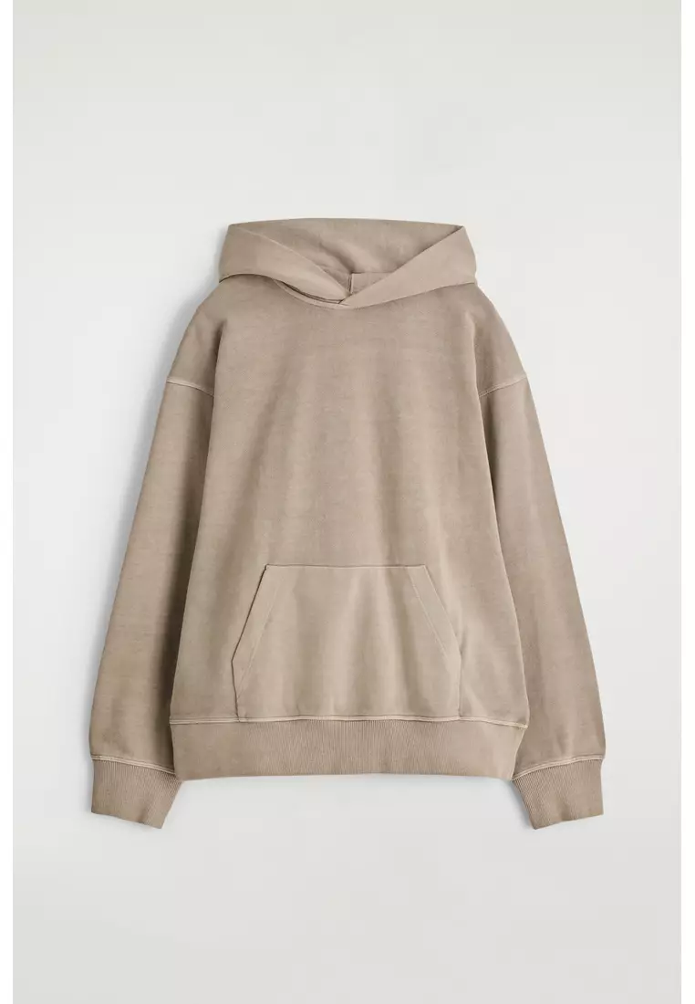 WASHED COTTON-JERSEY HOODIE