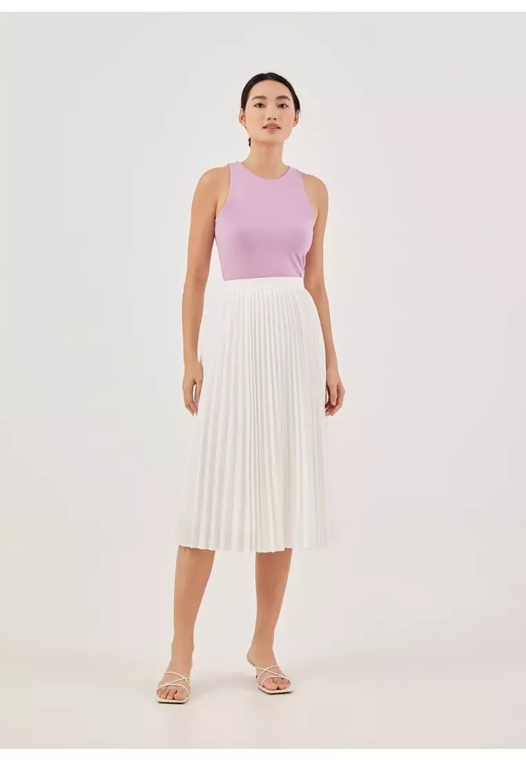 Elinie Pleated Midi Skirt