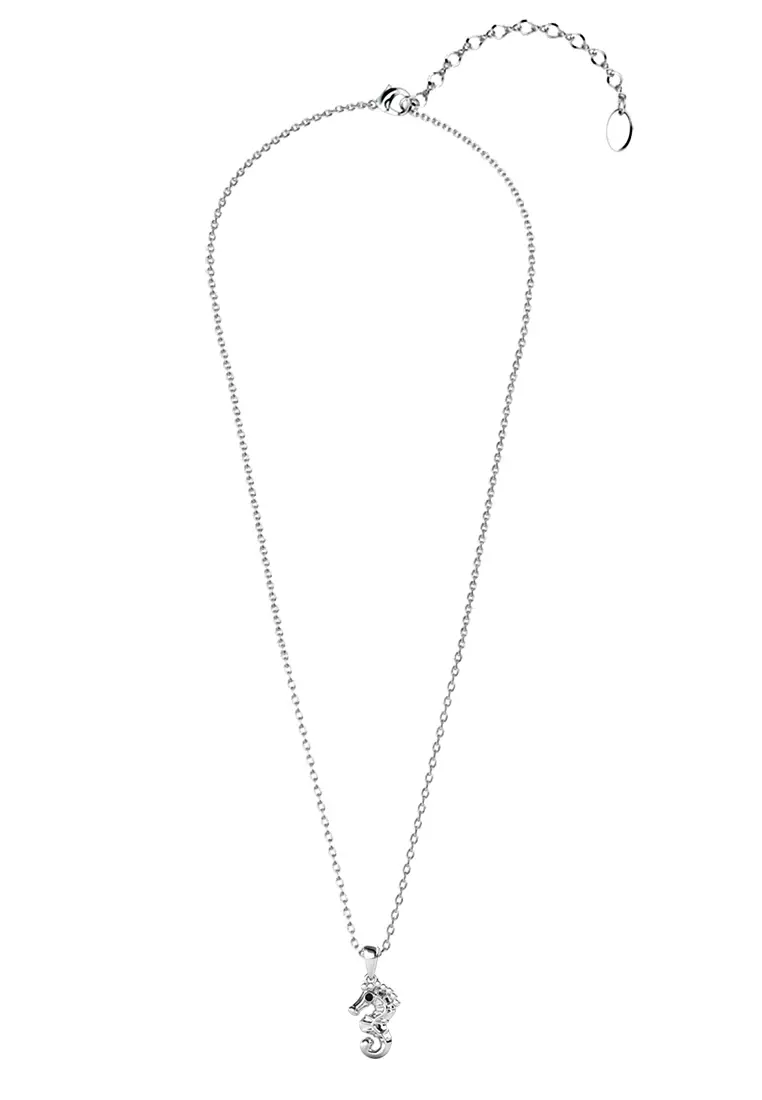 Seahorse Pendant WG - Kalung Crystal Swarovski by Her Jewellery