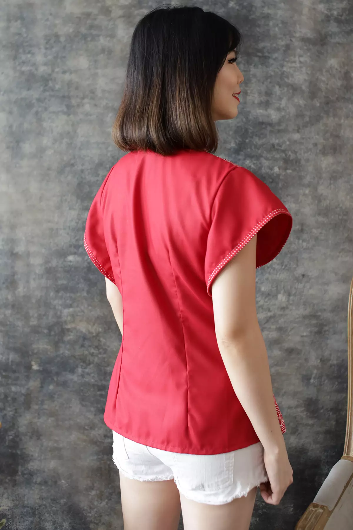 Ratimaya Sisik Ikan Merah Blouse Batik