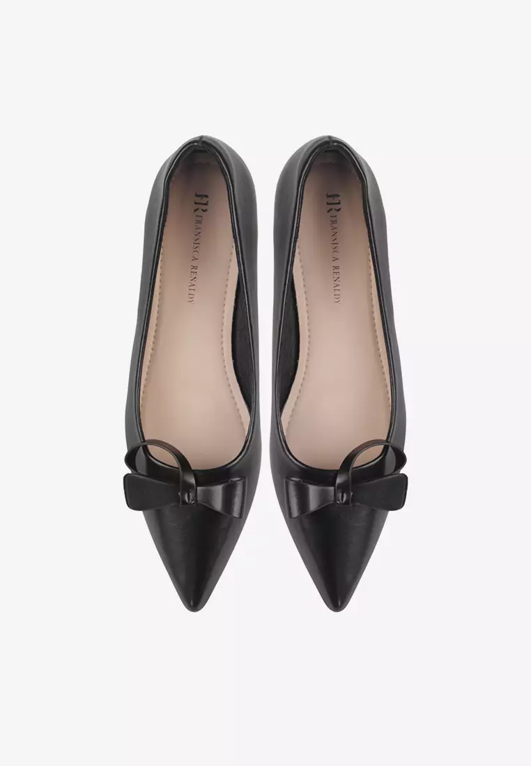 Fransisca Renaldy Block Heels Formal Pointed Toe Pumps with Ribbon L.Minerva