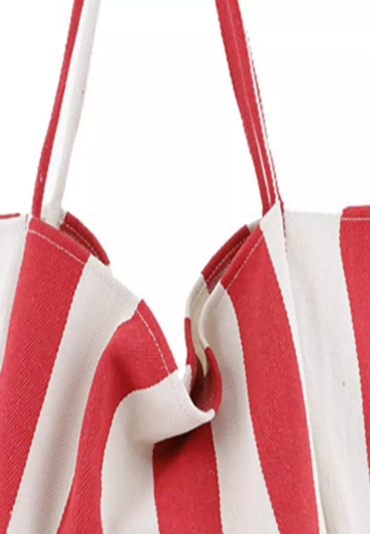 簡約小清新大條紋帆布包 CA21051314RD