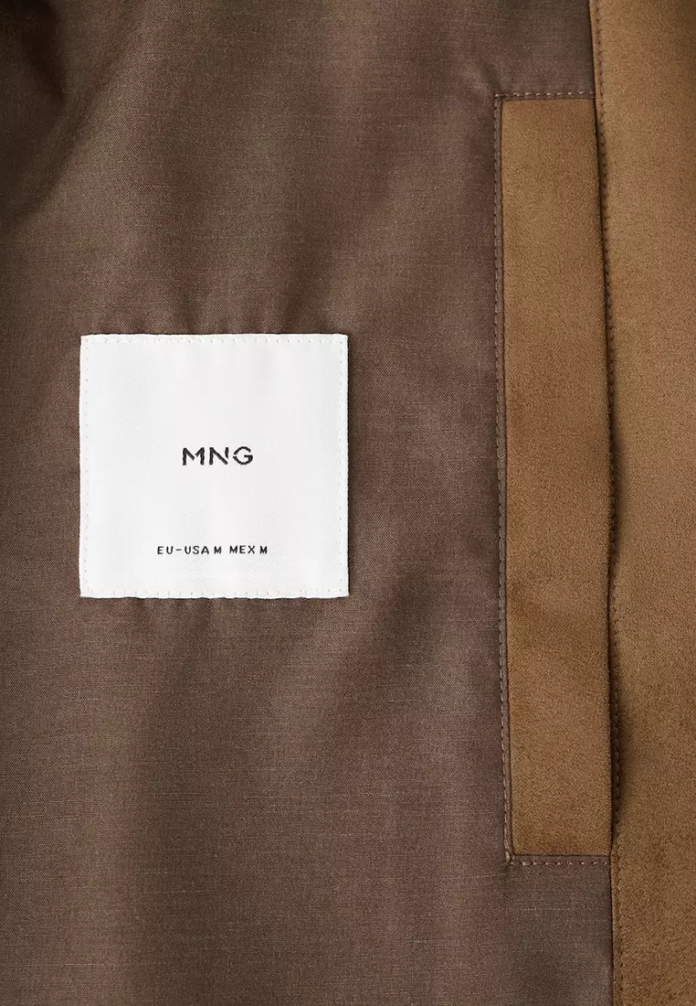 Suede-Effect Bomber Jacket