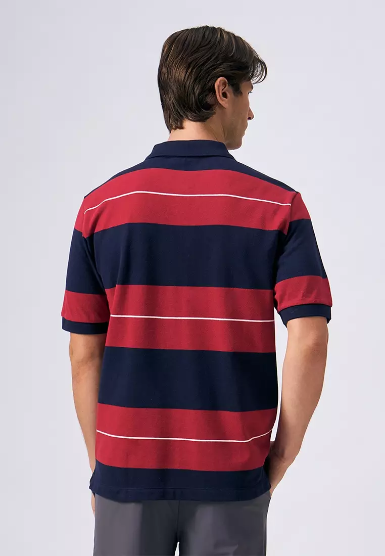Striped Pique Polo