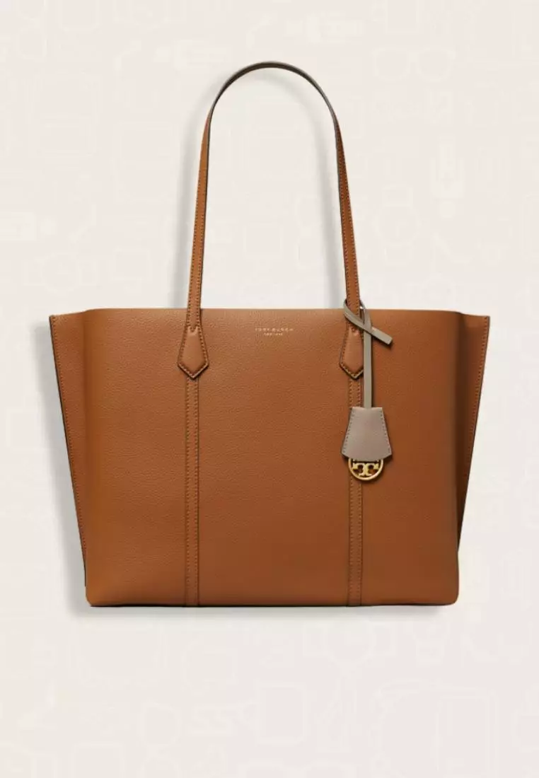 Tory Burch Perry Triple-Compartment Tote Bag Light Umber