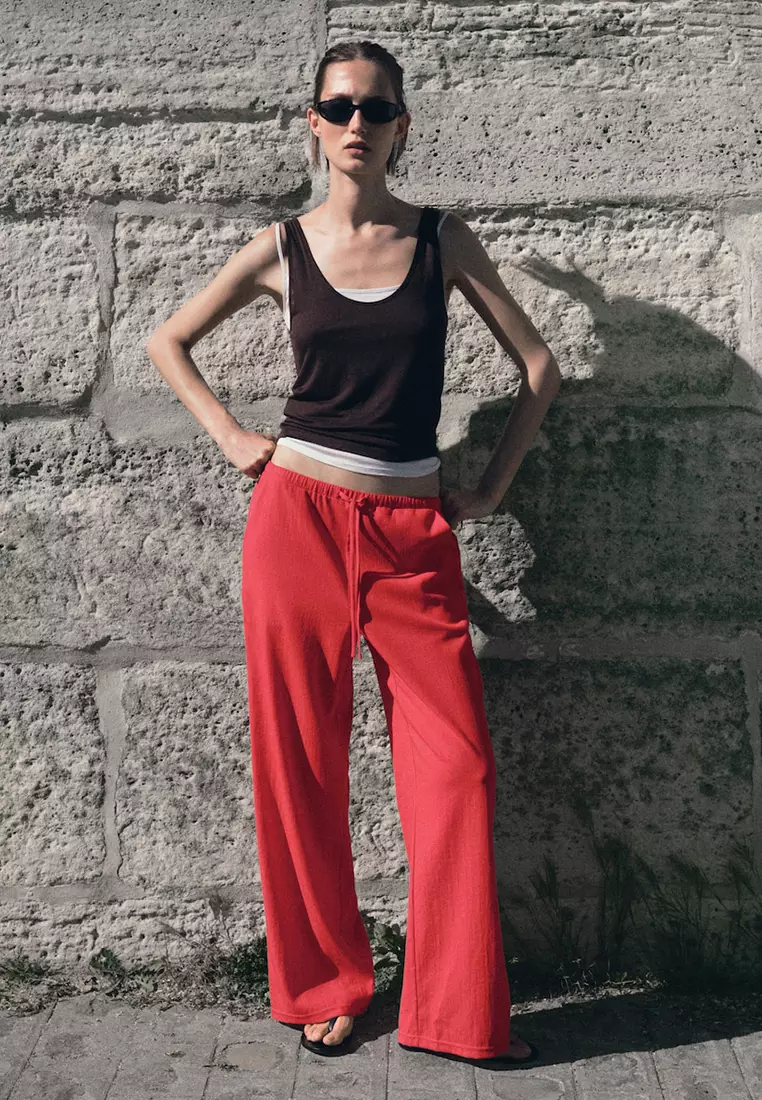 Drawstring Straight Trousers