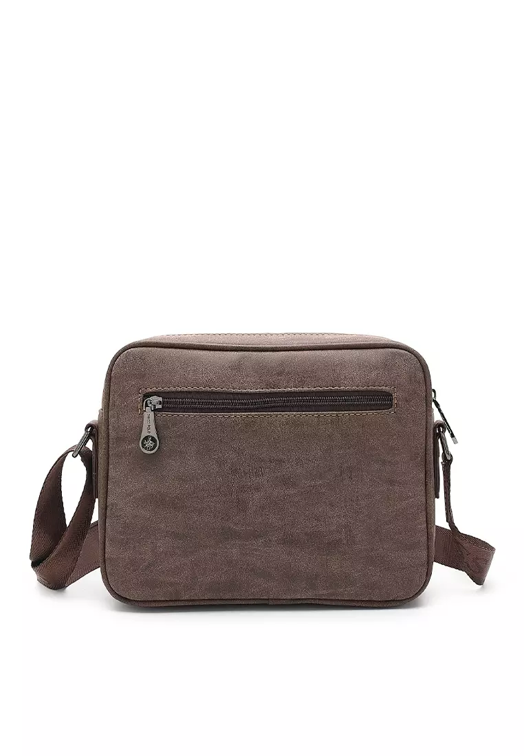Men's Sling Bag / Crossbody Bag - Dark Brown