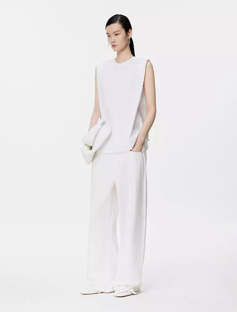 Loose Fit Round Neck Sleeveless Top