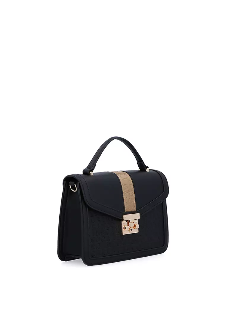 Black Logogram Top Handle Crossbody
