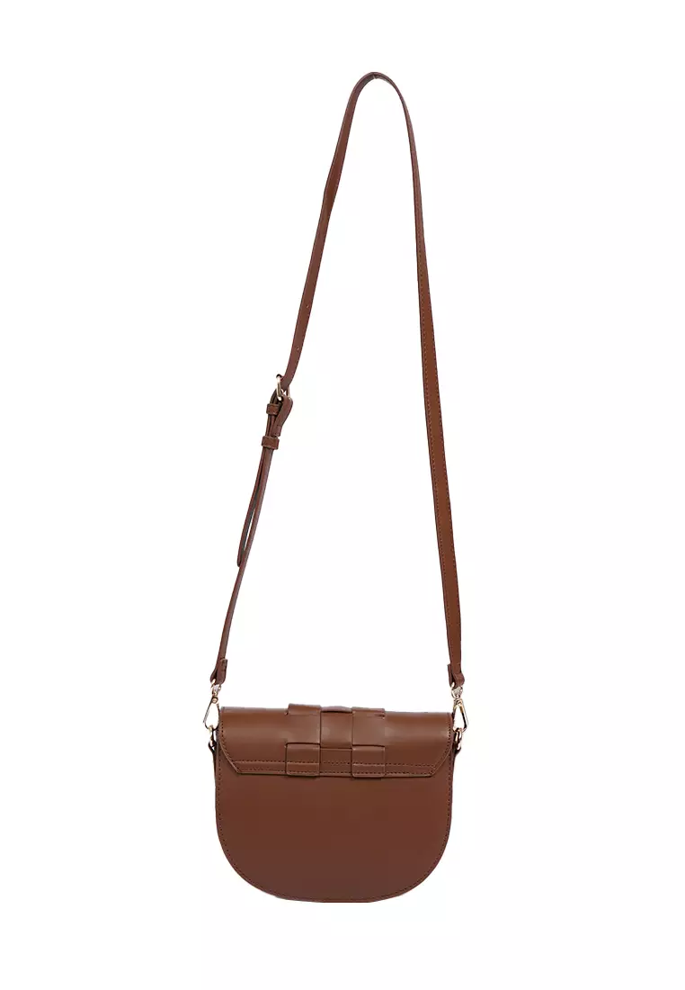 Sling Bag With Woven Motif