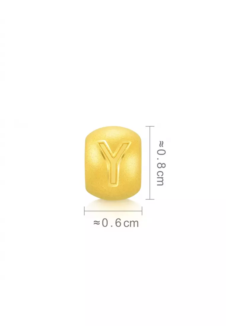 Charme 999 24K Gold Letter Y Alphabet Charm 92918C (Bracelet not included)
