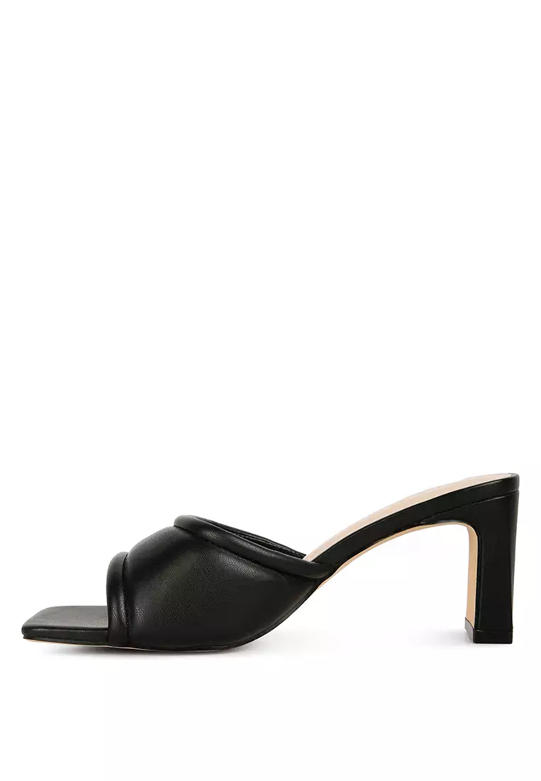Buy London Rag Black Quilted Block Heeled Sandals 2024 Online | ZALORA ...