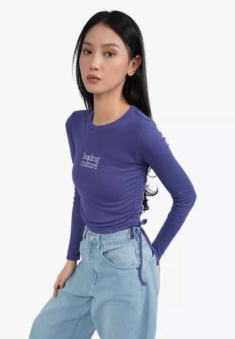 Long Sleeve Top with Side Drawstring