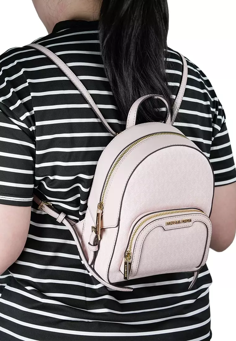 Jaycee Mini Pebbled Leather Backpack Powder Blush