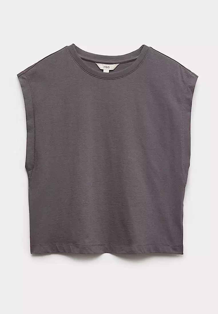 Pure Cotton Cap Sleeve T-Shirt