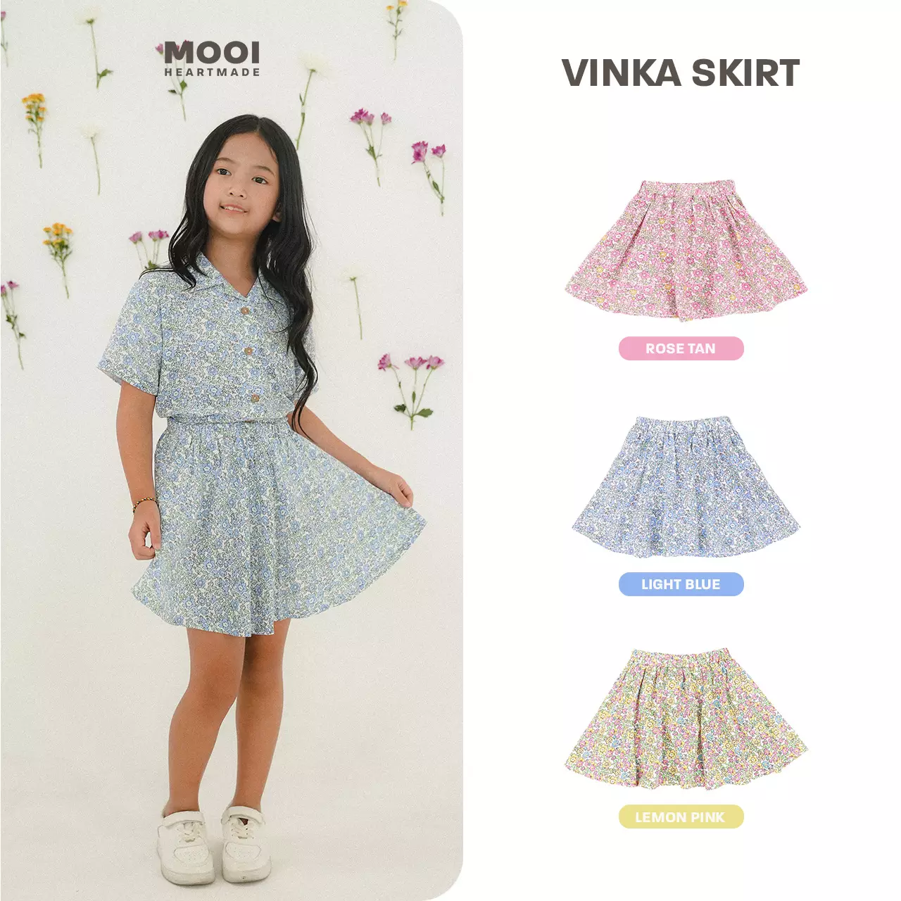 Mooi Rok Anak Perempuan Vinka Skirt - Rose Tan