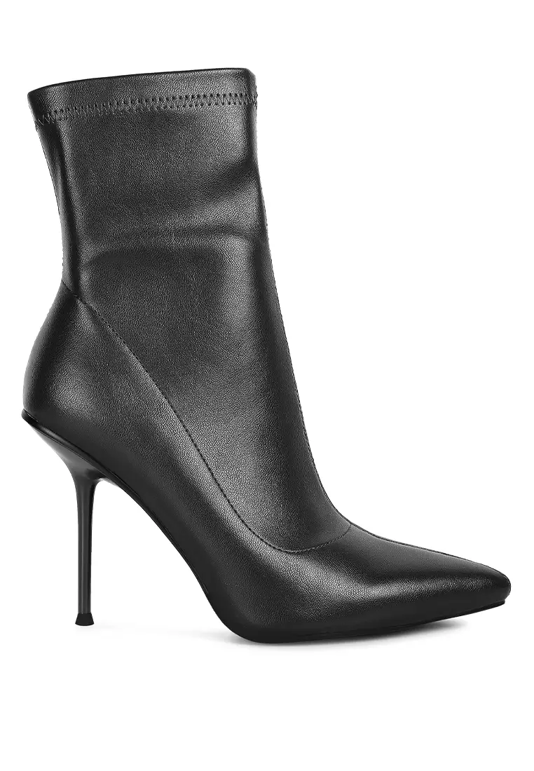 Discount on London Rag  shoes - SKU: Black High Pointed Heeled Ankle Boot