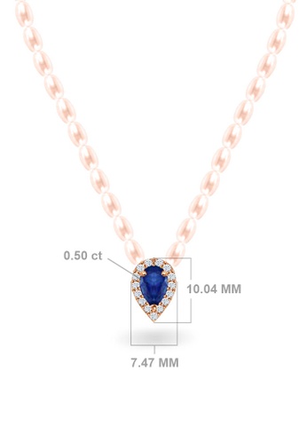 Aquae Jewels pink Necklace Empress Pearls on 18K Gold, Diamonds & Precious Stones - Emerald - Sapphire - Ruby - Onyx - Rose Gold,Sapphire,Rose Pearl F9858ACA71F4CEGS_1
