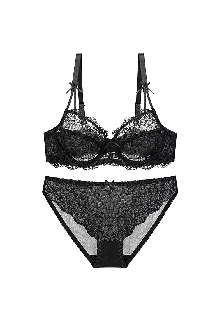 Buy ZITIQUE Women's Japanese Style Sweet Lace Lingerie Set (Bra and  Underwear) - Black in Black 2024 Online