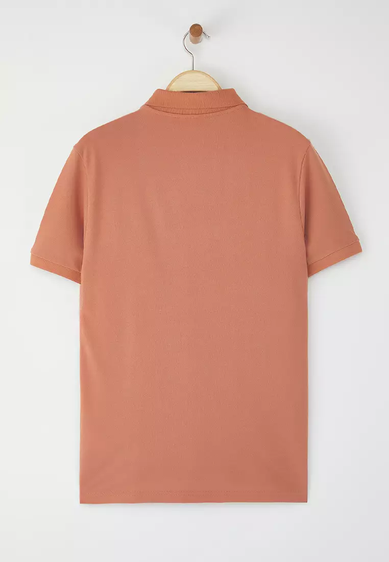 Eagle Embroidery Detailed Polo Neck T-Shirt