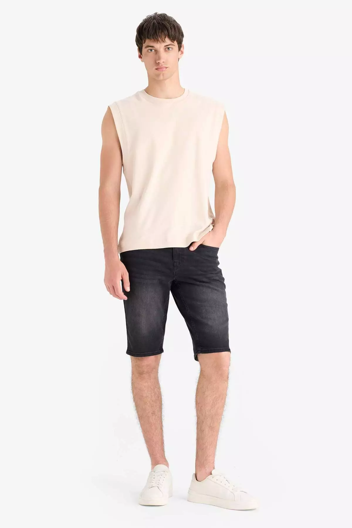 100% Cotton Boxy Fit Crew Neck Printed Tank Top C5040Ax25Hs