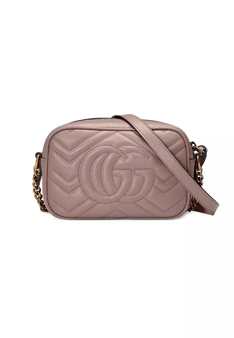 GUCCI GG Marmont Matelassé Mini Bag Dusty Rose 448065