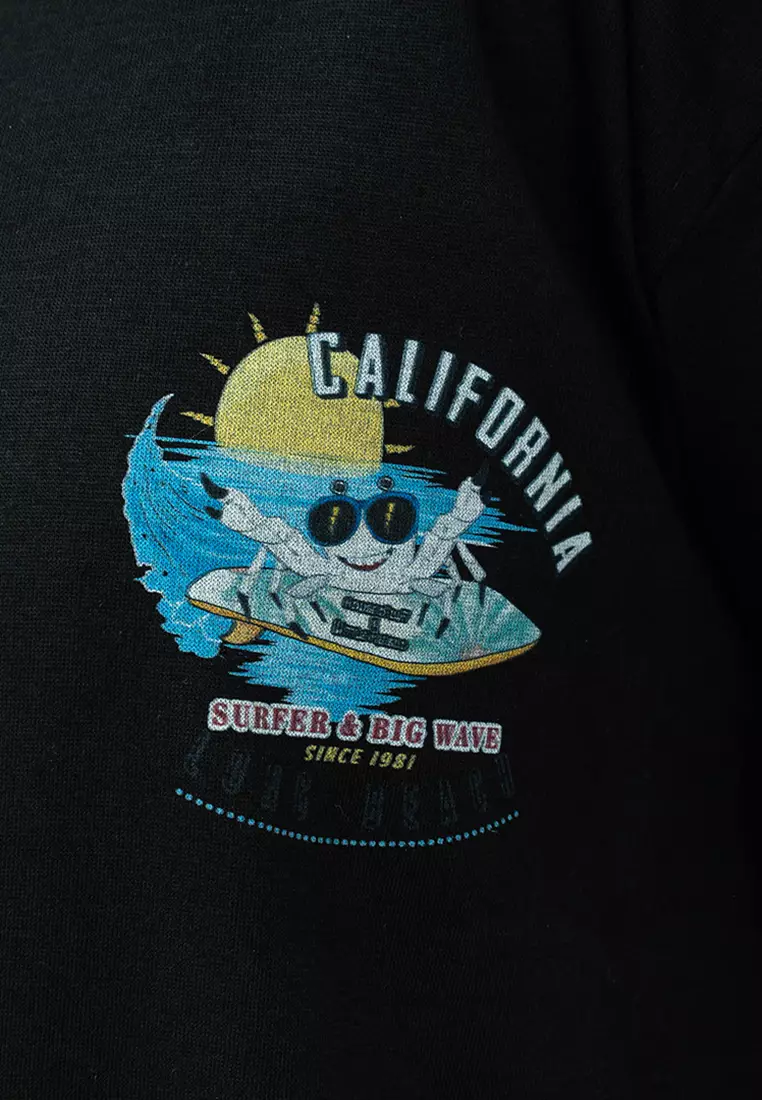 Kaos cotton combed lengan panjang wanita hitam houseofcuff California