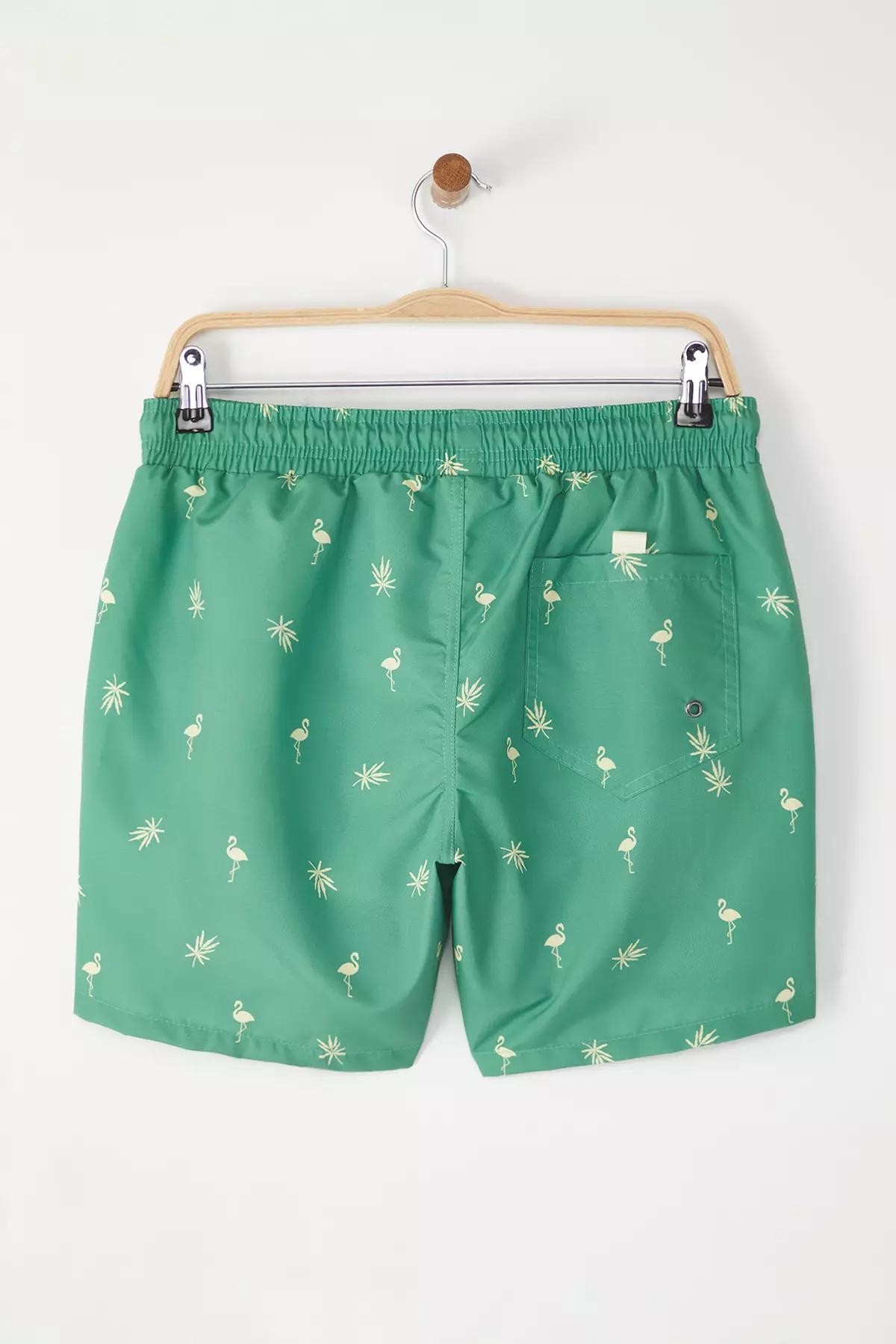 Green Tropical Printed Standard Size Swimsuit Swim Shorts TMNSS21DS0021