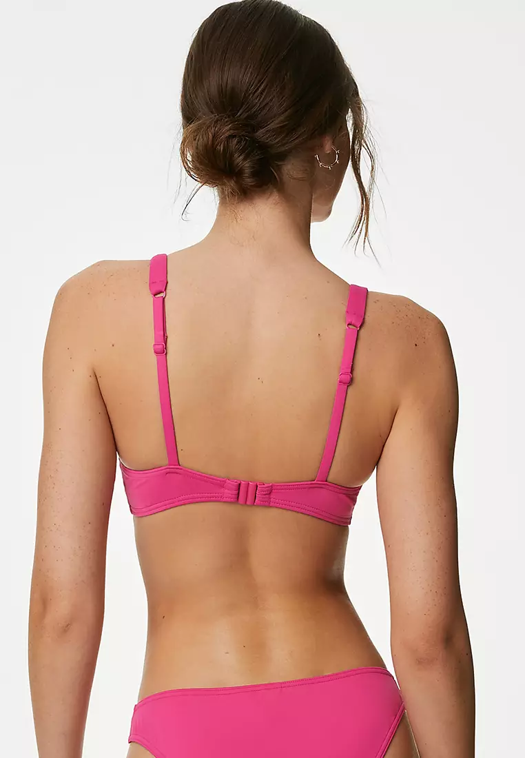 Padded U-Wire Halterneck Plunge Bikini Top