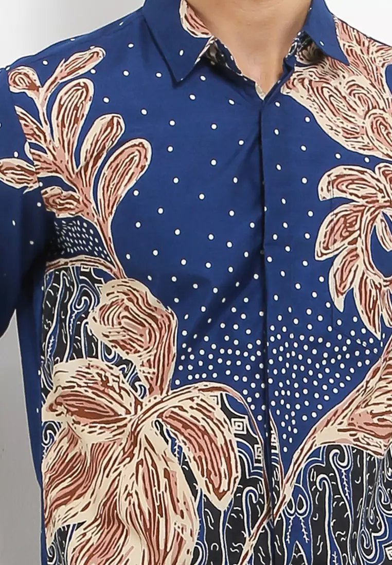 Anggrek Kemeja Batik Exclusive Premium Pria Casual Modern Lengan Panjang