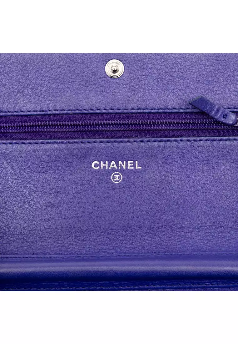 Pre-Loved Chanel Cc Quilted Calfskin Fancy Wallet On Chain