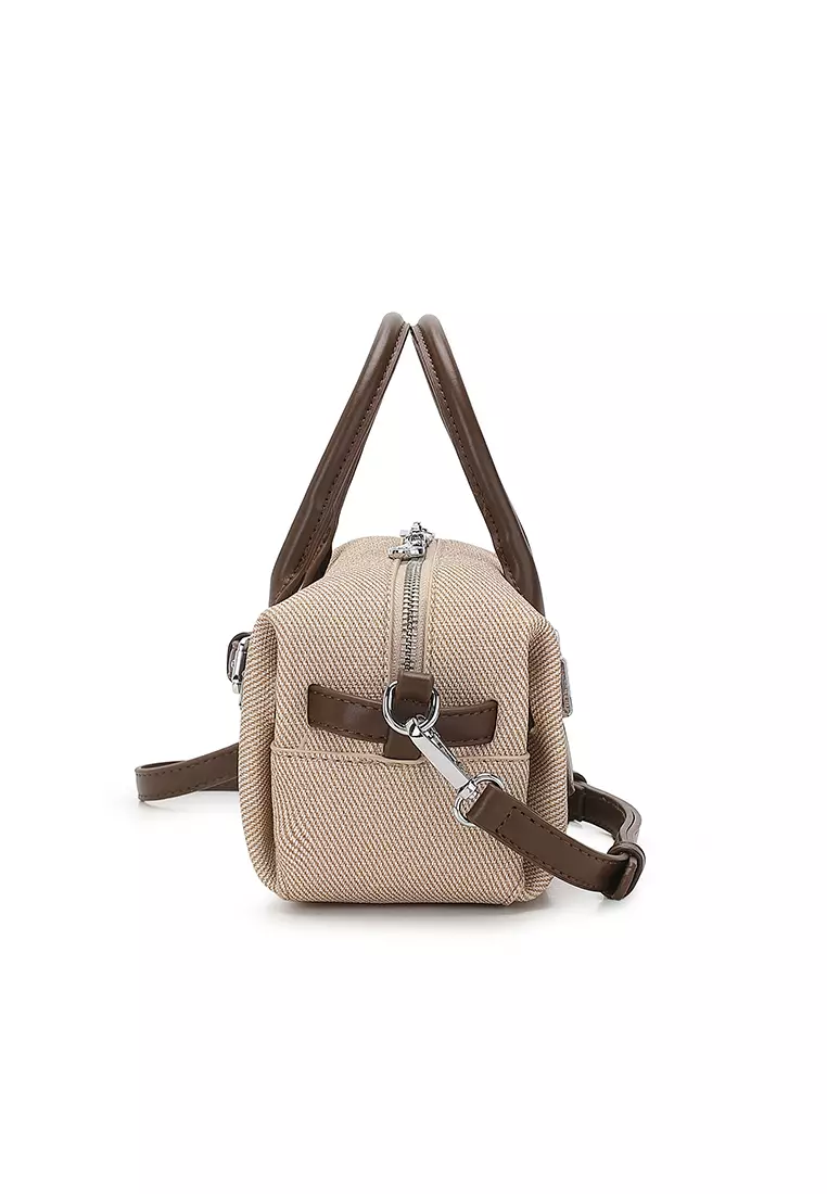 Women's Top Handle Bag / Sling Bag / Crossbody Bag / Shoulder Bag (Tas Tangan Wanita / Tas Selempang Wanita / Tas Bahu Wanita) - Krem