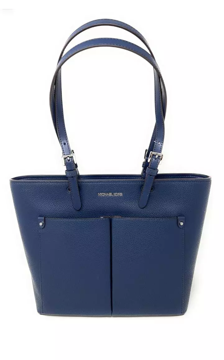 35H3STVT6B Michael Kors jet set travel MD double pocket tote non - Leather vegan material navy