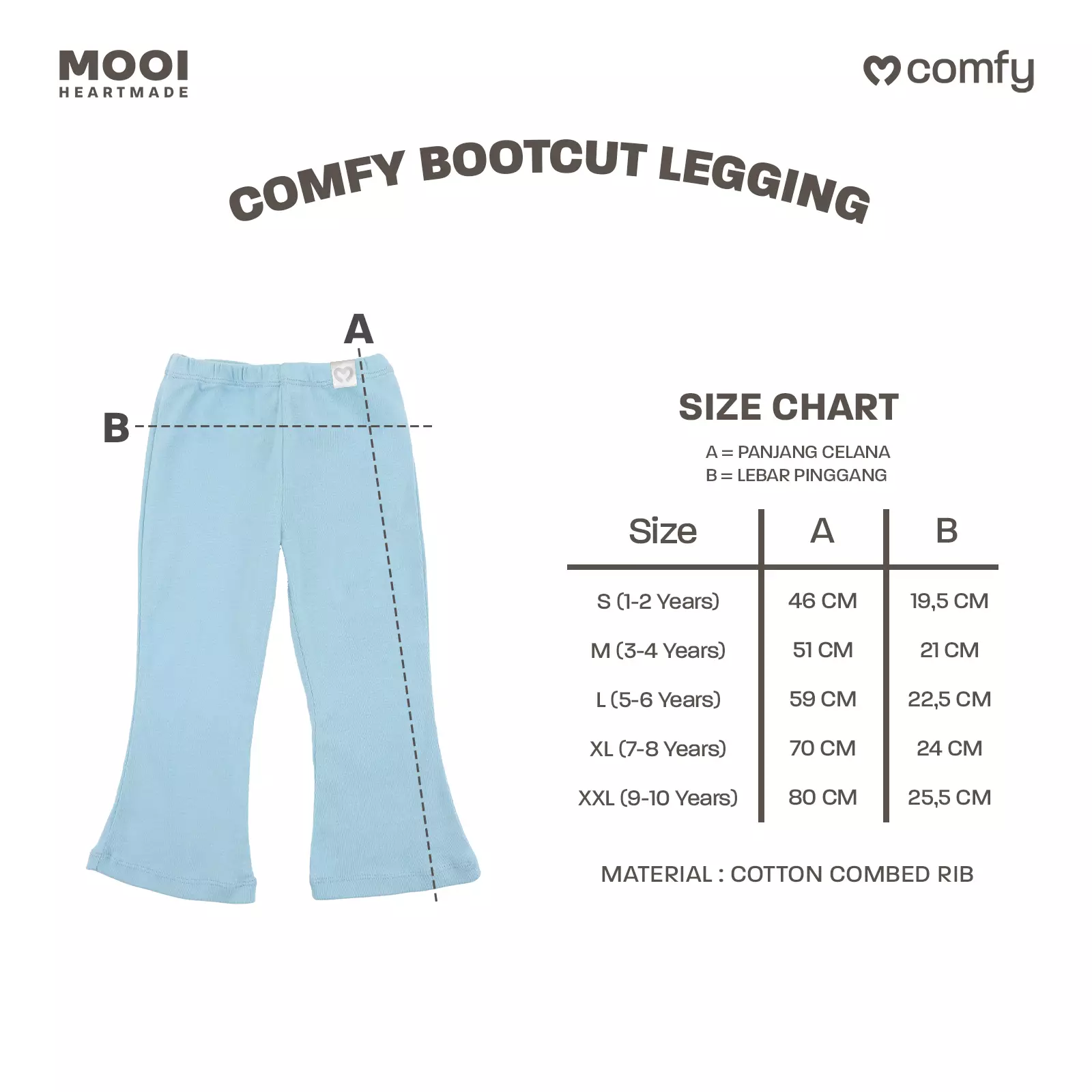 Mooi Celana Panjang Anak Perempuan Comfy Bootcut Legging - Sage Green