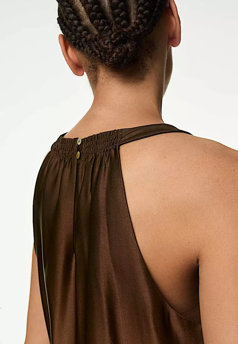 Ombre Round Neck Midaxi Column Dress