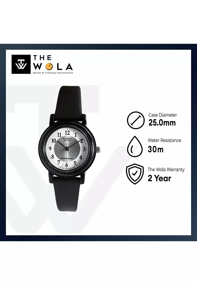 Women's Analog LQ-139AMV-7B3L Mini size Black Resin Watch