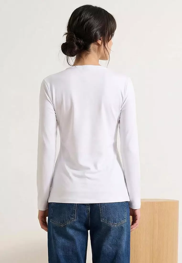 White Regular Single Jersey Plain Knitted Tctss26Uk00007