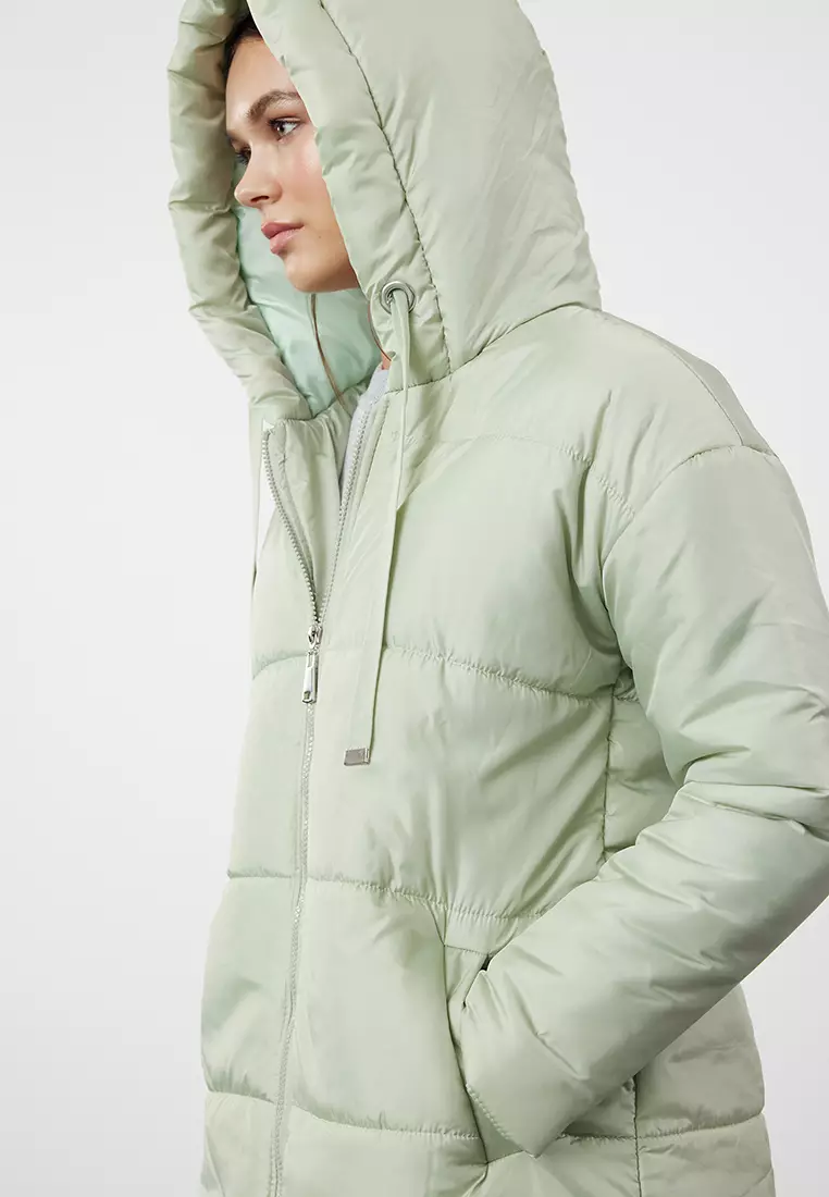 Mint Hooded Water Repellent Puffer Jacket TWOAW24MO00136