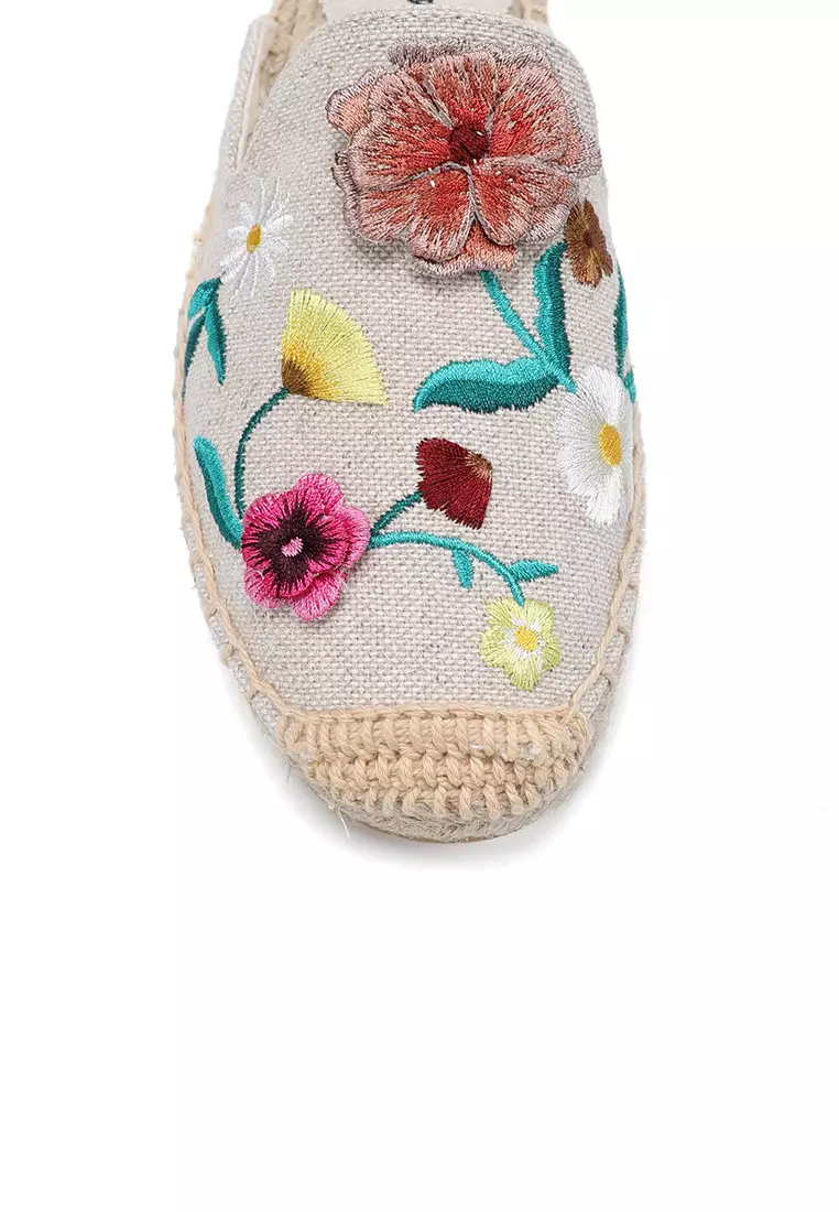 Embroidery Linen Espadrilles HB005