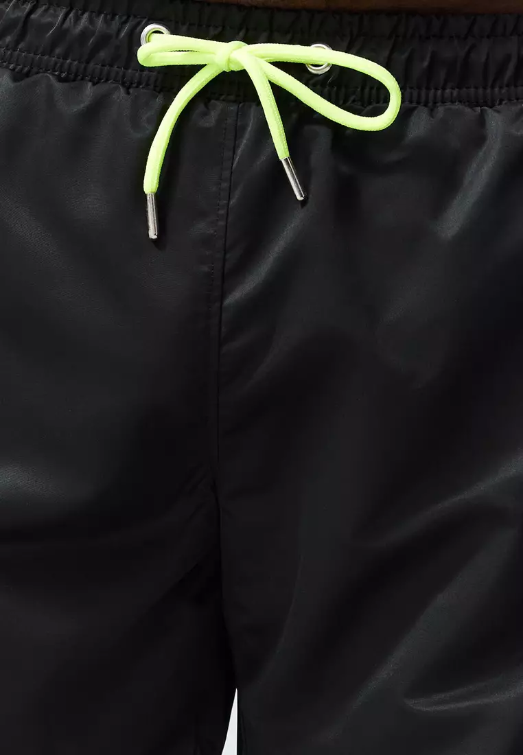 Black Plus Size Standard Fit Swimsuit Swim Shorts TMNSS24KD00000