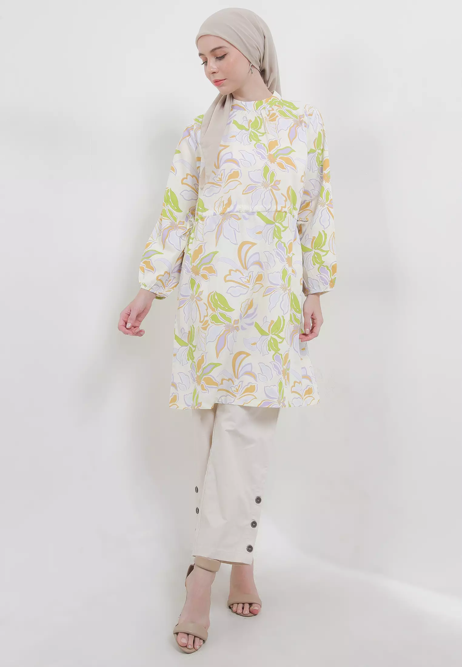MFMW Izeya Tunik Green Motif Bunga