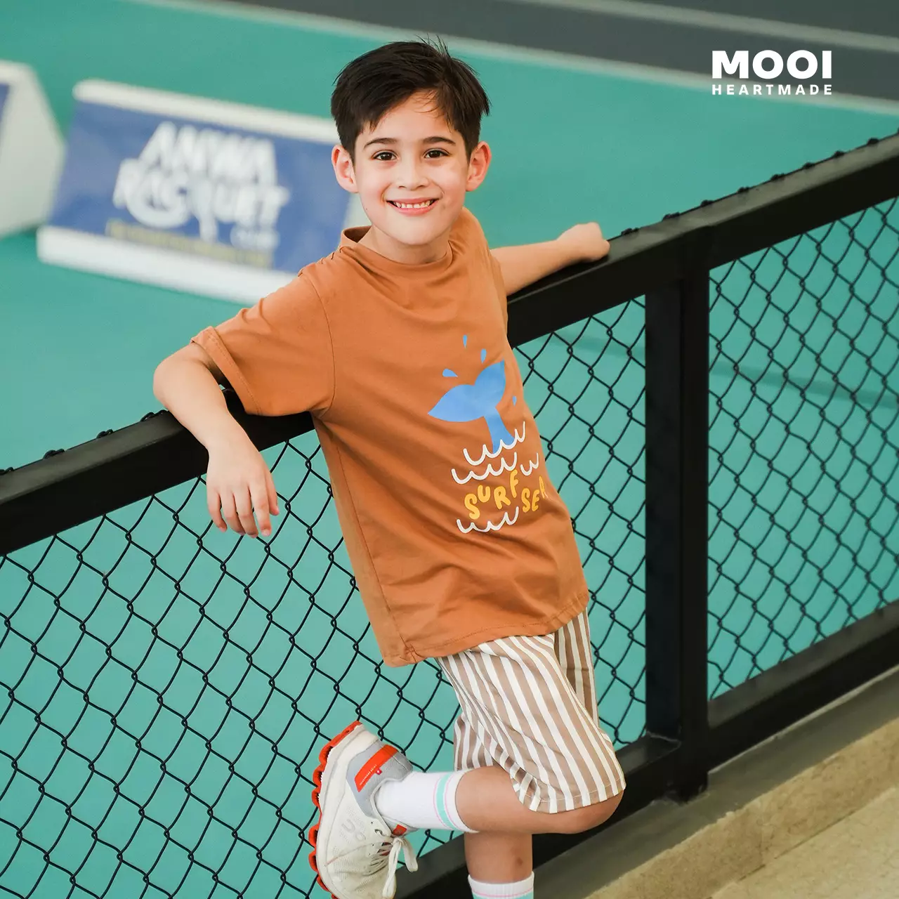 Mooi Celana Pendek Anak Laki-laki Aaron Striped Pants - Khaki