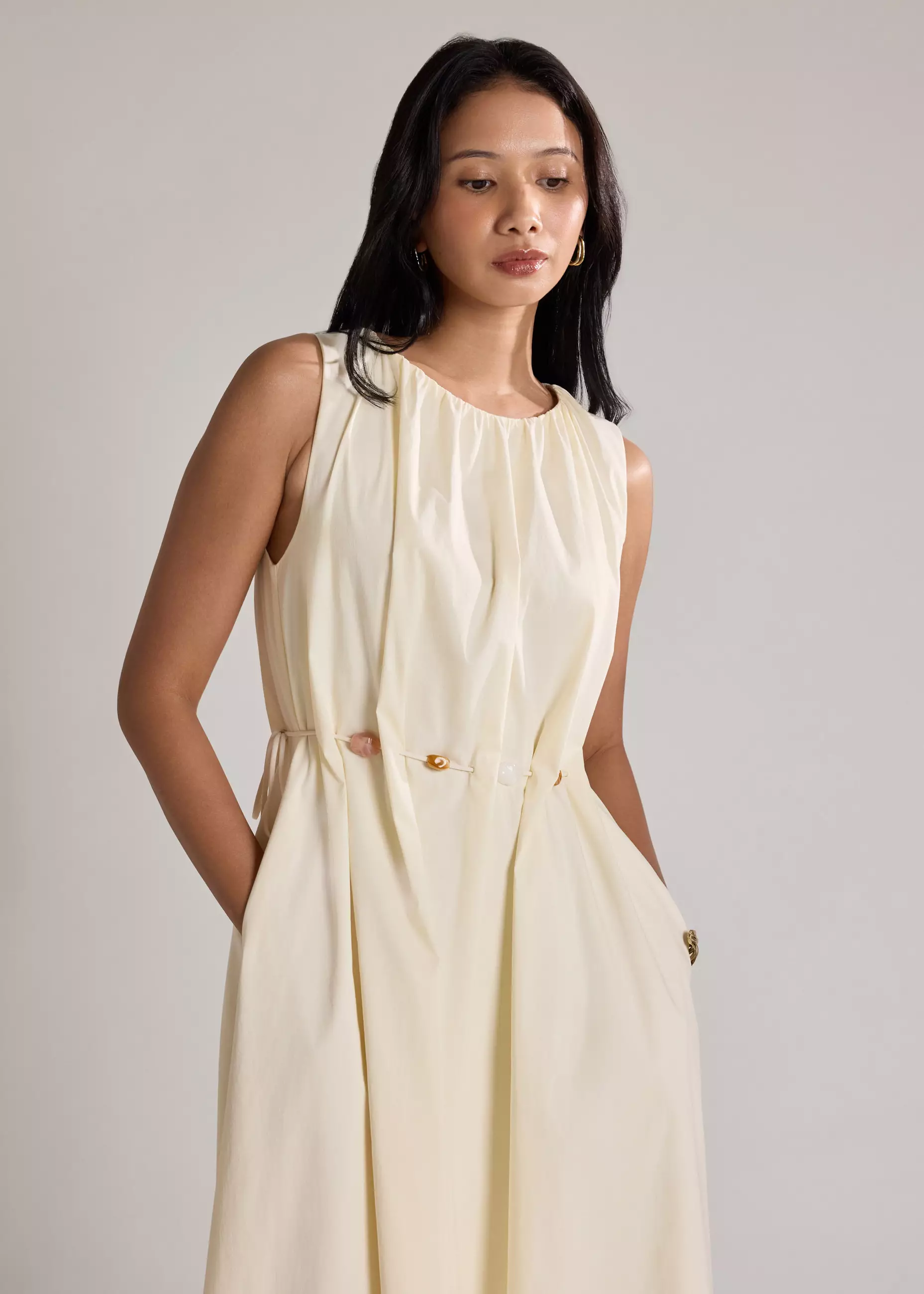 Dress Wanita - Coastal Beads Waist Tie Dress