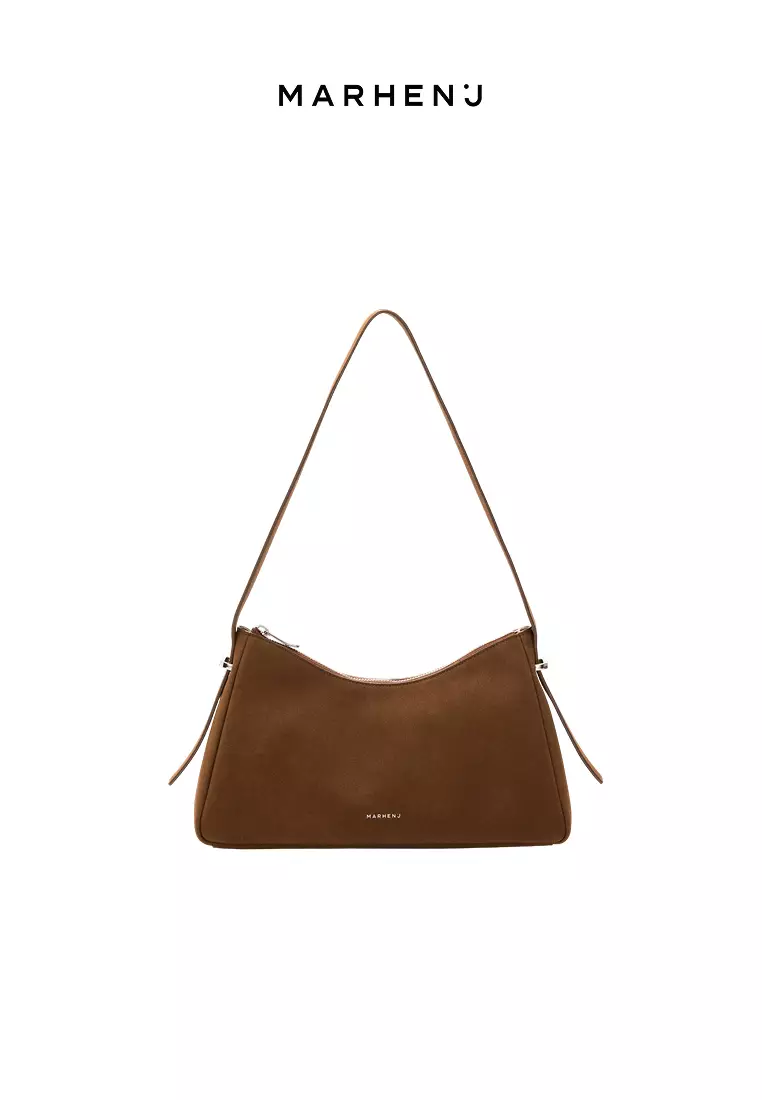 SOLENE Suede Shoulder Bag Brown