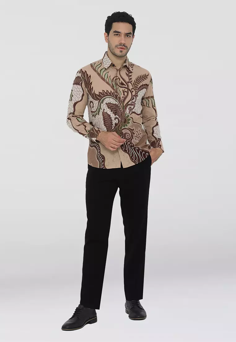 Kemeja Batik Pria Slimfit Jayabaya - Krem