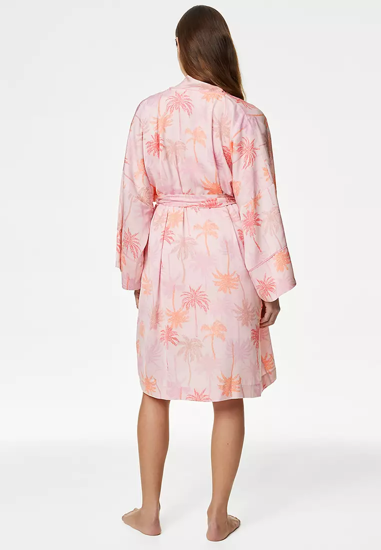 Dream Satin Printed Kimono Wrap